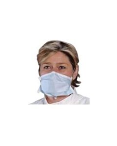 AlphaPro Single Headband Face Mask W/Positive Facial Lock®, Blue, Size 8"