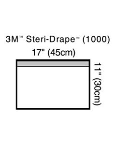 3M Healthcare Towel Drape, Small, 17" x 11", Adhesive Strip & Clear Plastic, 40/CS