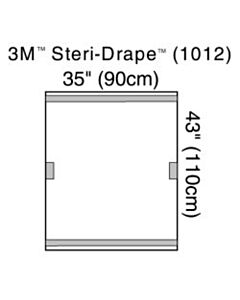 3M Healthcare Fluoroscope Drape, 35" x 43", Transparent, 2 Adhesive Strips & 2 Adhesive Patches, 40/CS