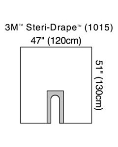 3M Healthcare U-Drape, 47" x 51", U-Slot Aperture with Adhesive, Clear Plastic, 40/CS