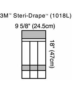 3M Healthcare Instrument Pouch Holds Long Instruments, 9 5/8" x 18", 3 Compartments, 2 Adhesive Strips, 40/CS