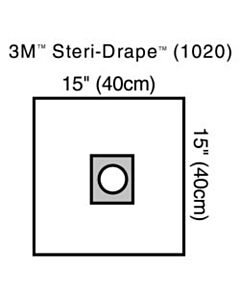 3M Healthcare Small Drape with Adhesive Aperture, 15" x 15", 40/CS