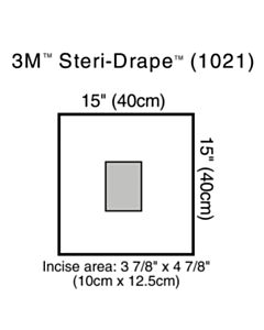 3M Healthcare Small Drape with Incise Film, 15" x 15", 40/CS