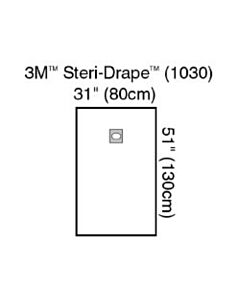 3M Healthcare Medium Drape with Adhesive Aperture, 31" x 51", 40/CS