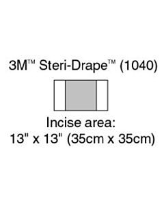 3M Healthcare Incise Drape, Overall 23" x 13", Incise 13" x 13", 40/CS