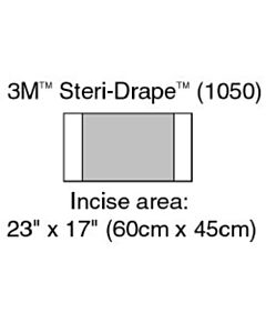 3M Healthcare Incise Drape, Overall 32" x 17", Incise 23" x 17", 40/CS