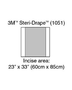 3M Healthcare Incise Drape, Overall 32" x 33", Incise 23" x 33", 40/CS