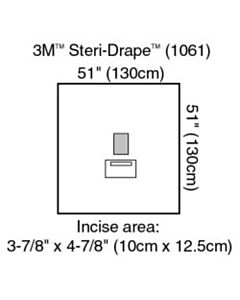 3M Healthcare Medium Drape with Incise Film & Pouch, 51" x 51", 40/CS
