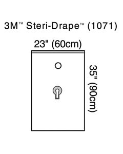3M Healthcare Urology Drape, 23" x 95", Adhesive Strip, 2" Circle Aperture, Finger Cot W/ Adhesive, 40/CS