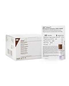 3M Healthcare Indicator For Steam 270°F/ 132°C Vacuum Assisted or 250°F/ 121°C Gravity Sterilizers, 48 Hour Readout, Brown Cap, 100/CS