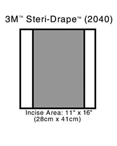 3M Healthcare Incise Drape, Overall 14" x 16", Incise 11" x 16", 40/CS