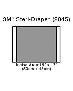 3M Healthcare Incise Drape, Overall 23" x 17", Incise 19" x 17", 40/CS
