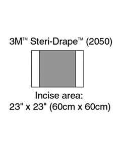 3M Healthcare Incise Drape, Overall 35" x 23", Incise 23" x 23", 40/CS