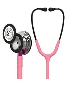 3M Healthcare Stethoscope, Mirror Chestpiece, Pearl Pink Tubing, Pink Stem & Smoke Headset, 27"