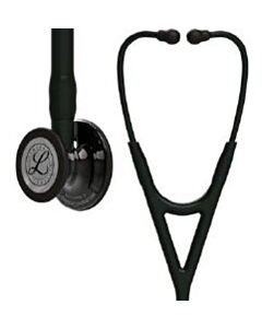 3M Healthcare Stethoscope, High Polish Smoke-Finish Chestpiece, Black Tube, Black Stem & Black Headset, 27"