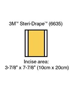 3M Healthcare Incise Drape, Overall 5 7/8" x 7 7/8", Incise: 3 7/8" x 7 7/8", 40/CS