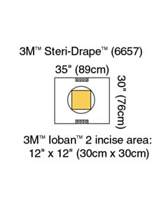 3M Healthcare Cesarean-Section Pouch with Ioban 2 Incise Film, 35" x 30", 40/CS