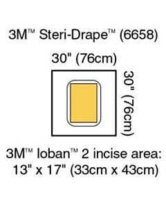 3M Healthcare Surgical Drape Pouch, 30" x 30", Incise 13" x 17", 20/CS