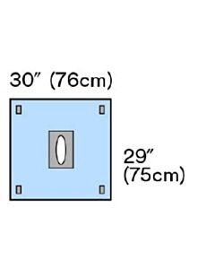 3M Healthcare Steri-Drape Adhesive Aperture Drape, 29" x 29", Absorbent Impervious Material, Oval Adhesive Aperture, 160/CS