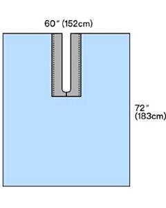 3M Healthcare Steri-Drape Adhesive Split Sheet, 60" x 72", Absorbent Impervious, U-Slot Aperture, 60/CS