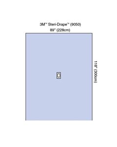 3M Healthcare Steri-Drape Adhesive Aperture Drape, 90" x 118", Absorbent Impervious Material, Oval Adhesive Aperture, 20/CS