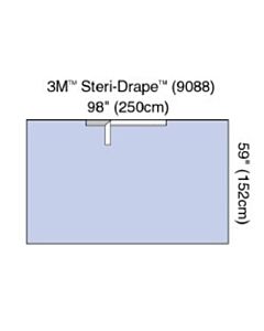 3M Healthcare Steri-Drape Adhesive Drape Sheet, 98" x 60", Absorbent Impervious Material, 50/CS
