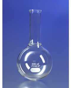 Corning Pyrex 2l Long Neck Boiling Flask, Round Bottom, Tooled Mouth