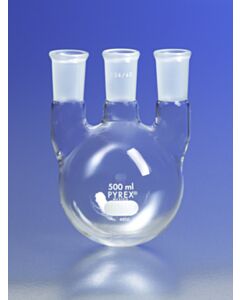 Corning Pyrex 2l Three Neck Distilling Flask With Vertical Neck 24/40 Standard Taper Joints