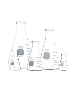 Corning Pyrex Narrow Mouth Erlenmeyer Flask Assortment Pack With Heavy Duty Rim