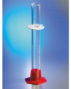 Corning Pyrex Vista™ 100 ml Single Metric Volumetric And Graduated Cylinders, Tc, Plastic Hexagonal Base, Blue Graduations