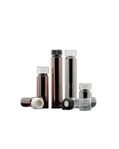 JG Finneran 20ul Clear Vial, 24-400mm Open Top Black Closure, 0.125" Ptfe/Silicone Top Hat?-lined Qty (72)