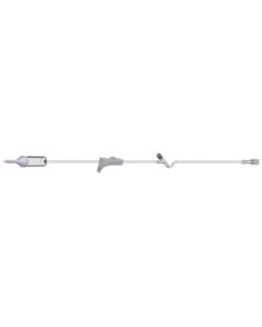 Amsino IV Admin Set, 10 Drops Per mL, 83" Length, 17 mL Priming Volume, Non-Vented, Roller Clamp, 1 Y Site, Rotating Male Luer Lock, PE Poly