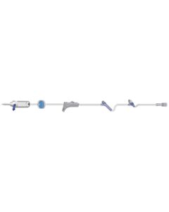 Amsino IV Admin Set, 10 Drops Per mL, 83" Length, 17 mL Priming Volume, Vented/Non-Vented, Back Check Valve, Roller Clamp, 1 Pre-Pierced Y Site