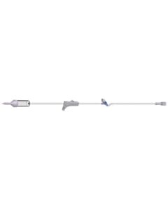 Amsino IV Admin Set, 10 Drops Per mL, 83" Length, 17 mL Priming Volume, Non-Vented, Roller Clamp, 1 Amsafe® Needle-Free Y Site, Rotating Male
