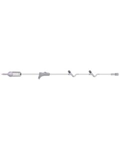 Amsino IV Admin Set, 10 Drops Per mL, 96" Length, 19 mL Priming Volume, Non-Vented, Roller Clamp, 2 Y Sites, Rotating Male Luer Lock, PE Poly
