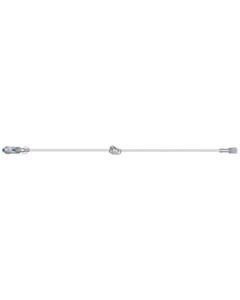 Amsino Standard Bore IV Extension Set, 8" Length, 1.2 mL Priming Volume, 1 Amsafe Needle-Free Connector, Roberts Clamp, Rotating Male Luer Lock