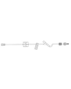 Amsino Standard Bore IV Extension Set, Flow Controller, 20" Tubing, Pre-Pierced Injection Y-Site, Slide Clamp, Rotating Male Luer Lock, 50/Cs