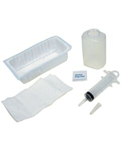 Amsino Piston Irrigation Tray Includes 1000cc Outer Tray, 500cc Graduated Container, 60cc Thumb Control Ring Syringe, Alcohol Prep Pad, Large