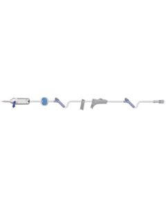 Amsino Adult Primary Piggyback IV Set, 15 Drops Per mL, 110" Length, 22 mL Priming Volume, Vented/Non-Vented, Back Check Valve, 1 Slide Clamp