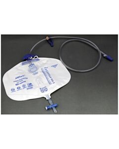 Amsino Drainage Bag, 2000ml, Anti-Reflux Device, Pre-Pierced Needle-Free Sampling Port(Luer Slip Or Blunt Cannula Compatible), Single Hook &