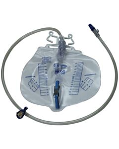 Amsino Drainage Bag, 2000ml, Universal Double-Hook & Rope Hanger, Needleless Sampling Port, Smooth Adapter With Cap, 11/32"X50" Star Tubing