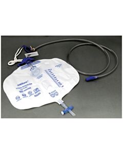 Amsino Drainage Bag, 2000ml, Low Profile, Anti-Reflux Chamber, Pre-Pierced Needle-Free Sampling Port (Luer Slip Or Blunt Cannula Compatible)
