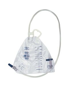 Amsino Drainage Bag, Pear Shape, 2000ml, Bottom Draining, Universal Hanger, Anti-Reflux Flutter Valve, Air-Vent, Needleless Sampling Port, Sterile