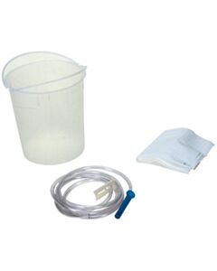 Amsino Enema Bag/ Bucket Set, 1500ml Bucket, 60" Tubing, Pre-Lubricated Tip, Slide Clamp, Soap Packet & Waterproof Drape, 50/Cs