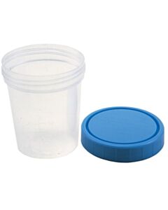 Amsino Specimen Container, Screw On Lid & Tamper Evident Label, 4 Oz, Sterile, 100/Cs