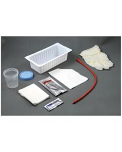 Amsino Urethral Catheter Tray, 14fr Red Rubber Urethral Catheter, Sterile (This Item Contains Latex), 20/Cs