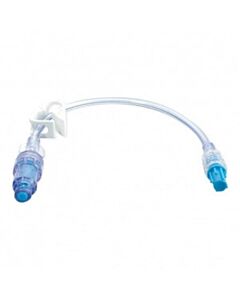 BD MaxPlus extension set, minibore, bifuse, 2 MaxPlus clear needle-free connector(s), 2 removable slide clamp(s), fixed male luer lock