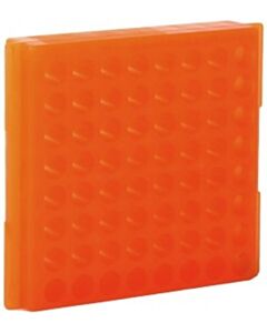 BioPlas 0084 Microcentrifuge Tube Rack, 64 Wells, Orange, (Pack Of 5)