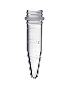 BioPlas 1.5mL Graduated Screw Cap Tube, Conical Base, Writing Area, CS/5000, Clear, 1.5 mL
