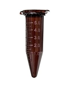 BioPlas 5mL Flat Top Microcentrifuge Tube, Sterile (4 bags of 50 tubes per pack), CS/1000, Amber, 5 mL